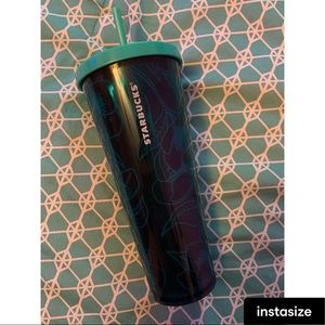 Perfect Condition Teal Floral Starbucks Tumbler